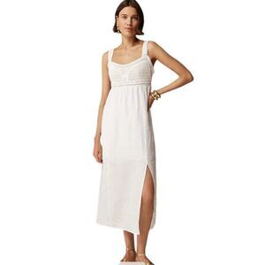 J Crew Crochet-top midi dress Womens Small White‎